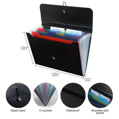 Accordian File Organizer Expanding File Folder 13 Pockets A4 Letter Size