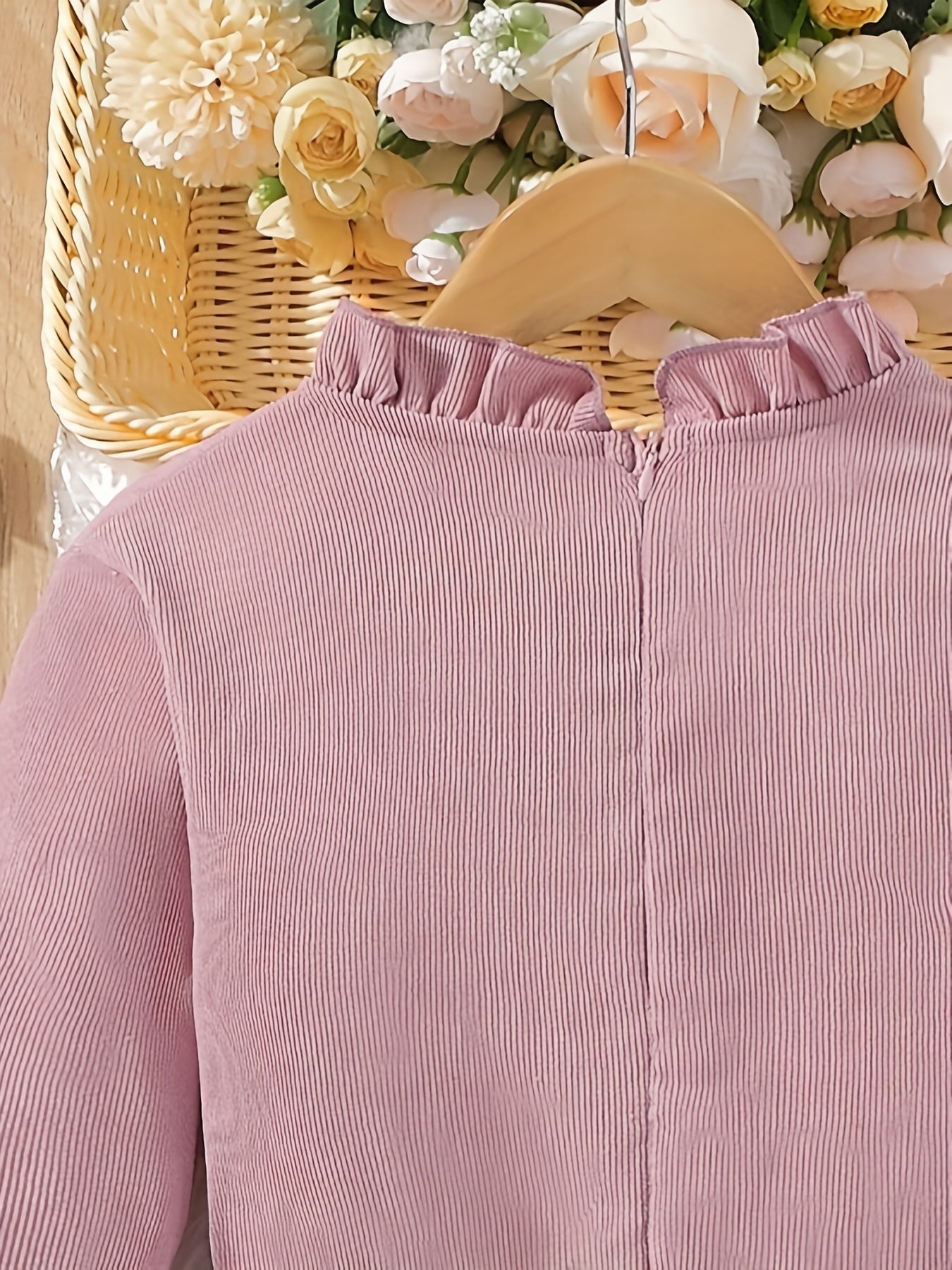 Embroidered Ruffle Collar Dress for Girls - Vacation Ready
