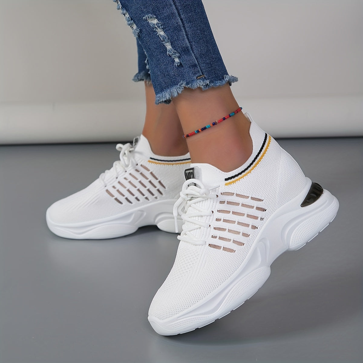 Women's Mesh Chunky Sneakers Lace Up Outdoor Shoes