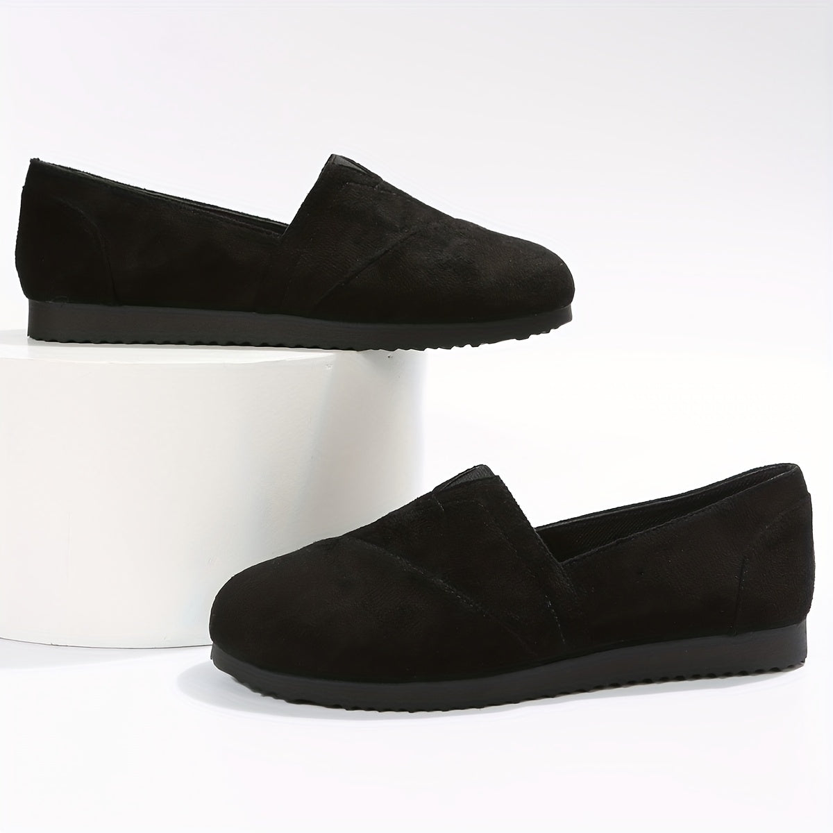 Women's Solid Flat Loafers Comfy Slip On Shoes