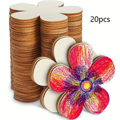 Wooden Flower Hollow Disc Crafts Blank Flower Shape Ornaments DIY Decoration