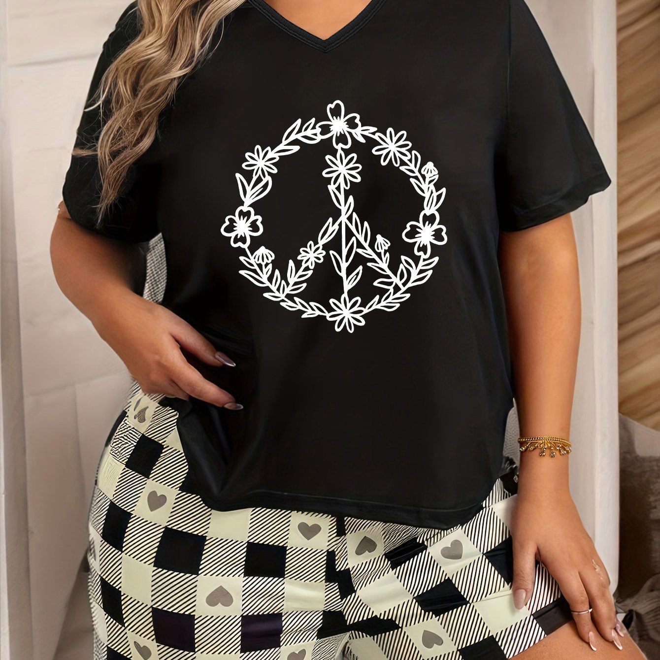 Floral Print V Neck Lounge Top