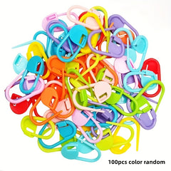 100pcs Colorful Plastic Safety Pins Knitting Markers Crochet Clips