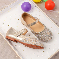 Sequin Dress Shoes For Girls Lightweight Non Slip Soft Flat Sole Shoes