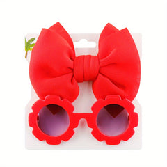 Girls Flower Sunglasses & Headband Set - Kids Gift