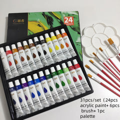 Acrylic Paint Set 43pcs 12ml Tubes, Colorful Art Pigments for Various Surfaces