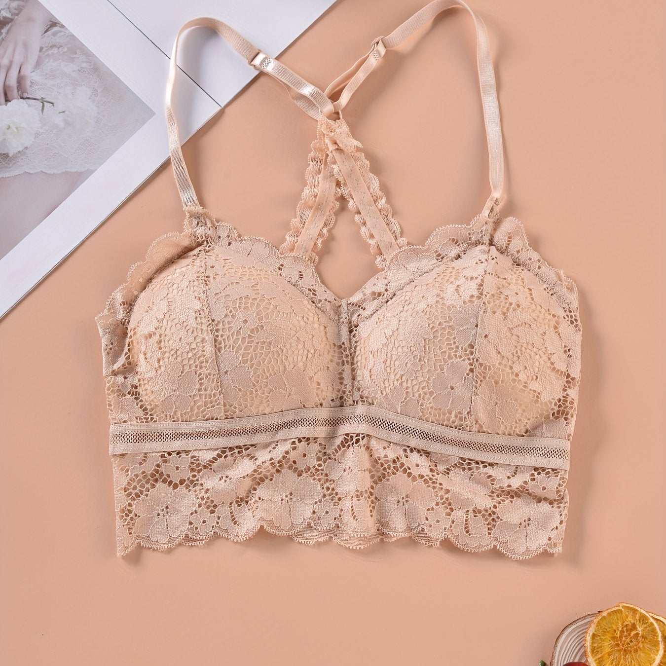 Floral Lace Wireless Bra Push Up Everyday Bra