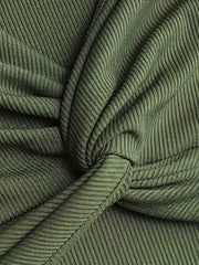 Ribbed Twist Front V Neck Vest Top