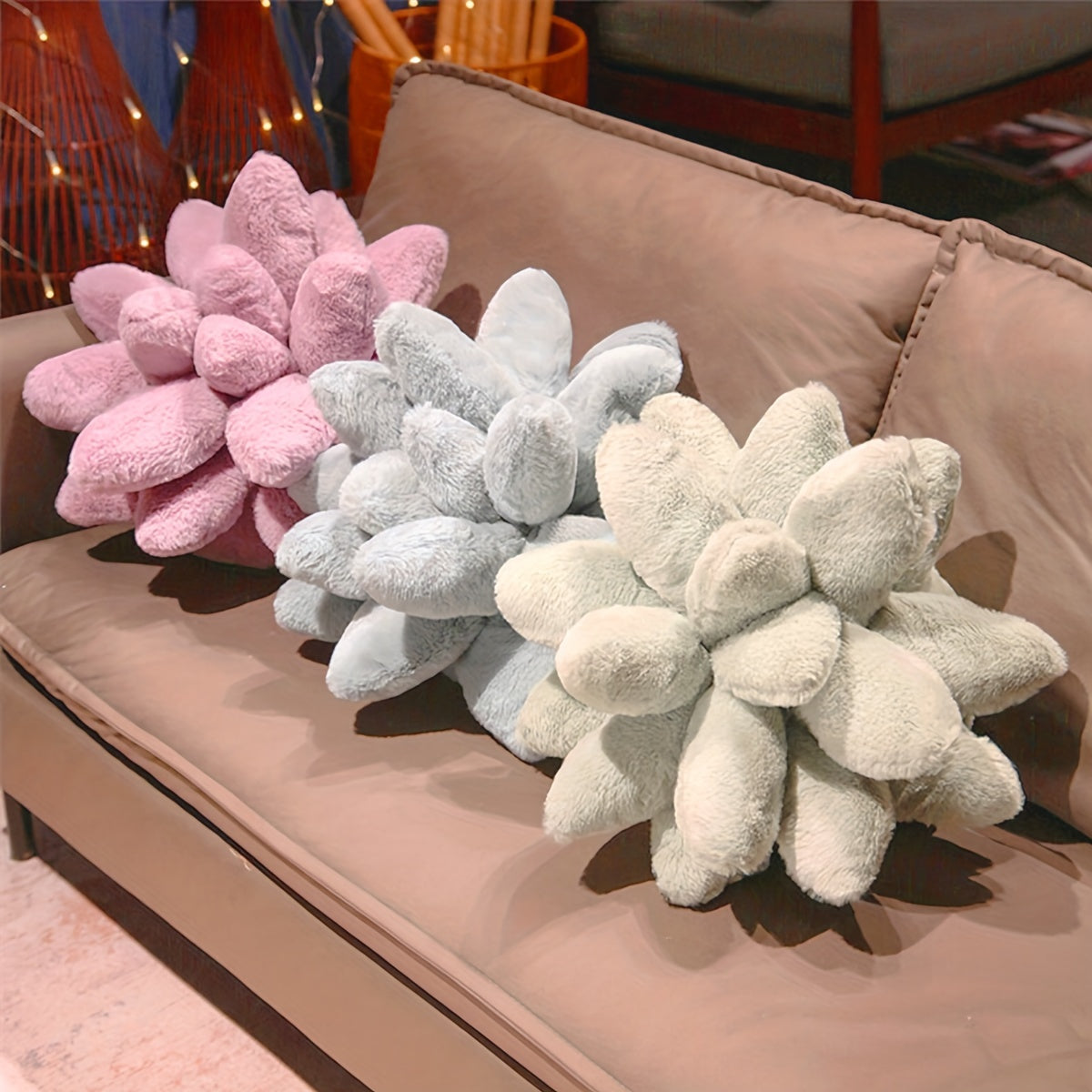 1pc Succulent Pillows Stuffed Plush, 3D Cactus Pillow for Home Decor