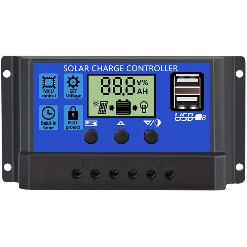 30A Solar Charge Controller 12V 24V Intelligent Regulator LCD Display