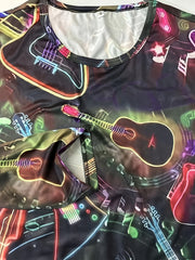 3D Print Guitar Men's Long Sleeve T-shirt for Autumn