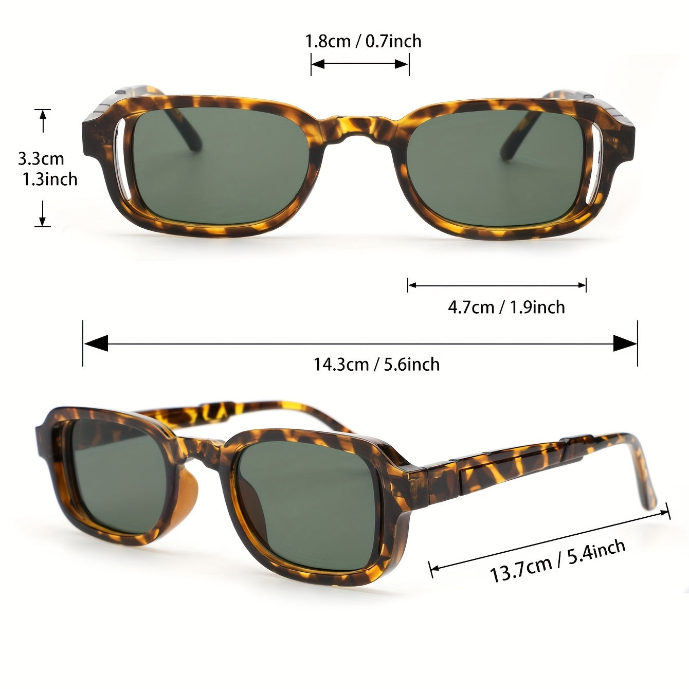 Rectangle Sunglasses Tortoiseshell Anti Glare UV400