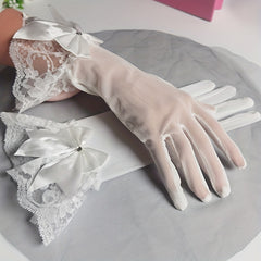 Bridal Lace Wedding Gloves Short Sleeve Cover Gloves Wedding Accessories