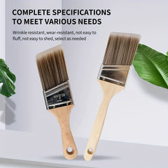 5 Piece Pro Paint Brush Set Angled Brushes Wooden Handle Stainless Ferrule