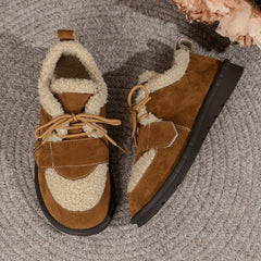 Women's Fuzzy Snow Boots Lightweight Plush Inner Thermal Winter Flats