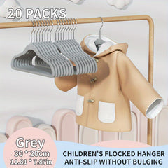 Children's Flocked Clothes Rack - Home Closet Hanging Storage
