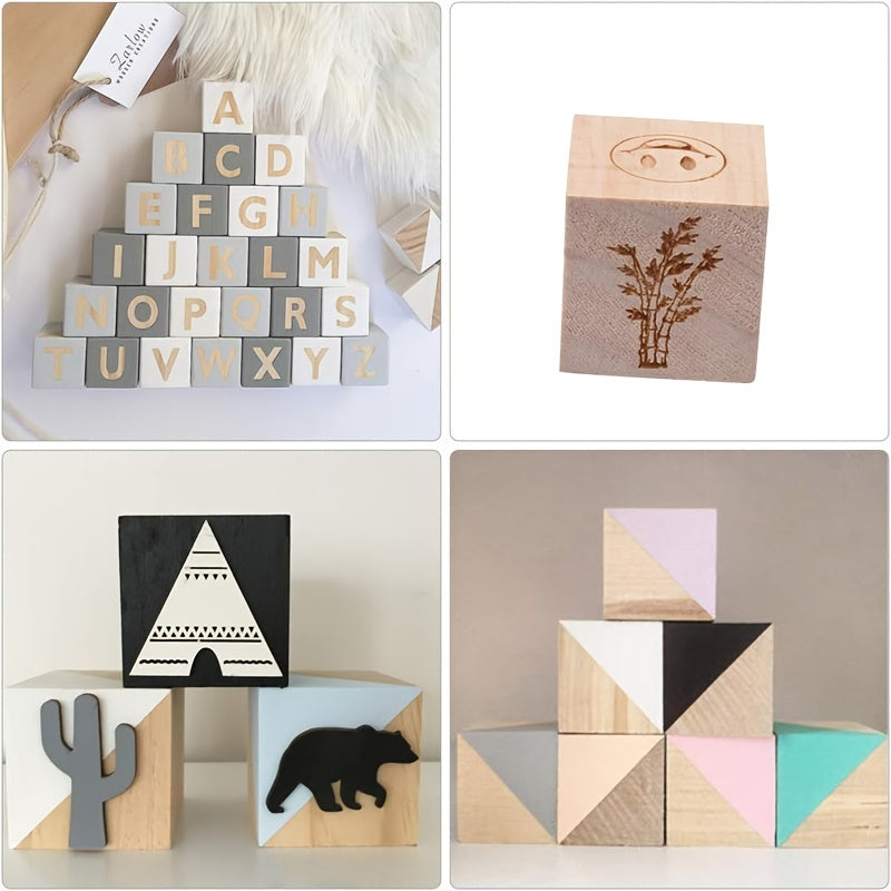 50 pcs 1" Wooden Blocks for Crafts, Unfinished Wooden Cubes