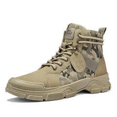 Men's High Heel Camo Ankle Boots for Street Style