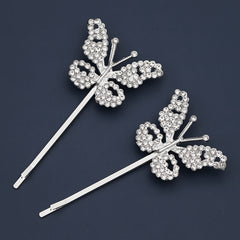 Butterfly Crystal Bridal Hair Accessories Wedding Rhinestones Hair Clips