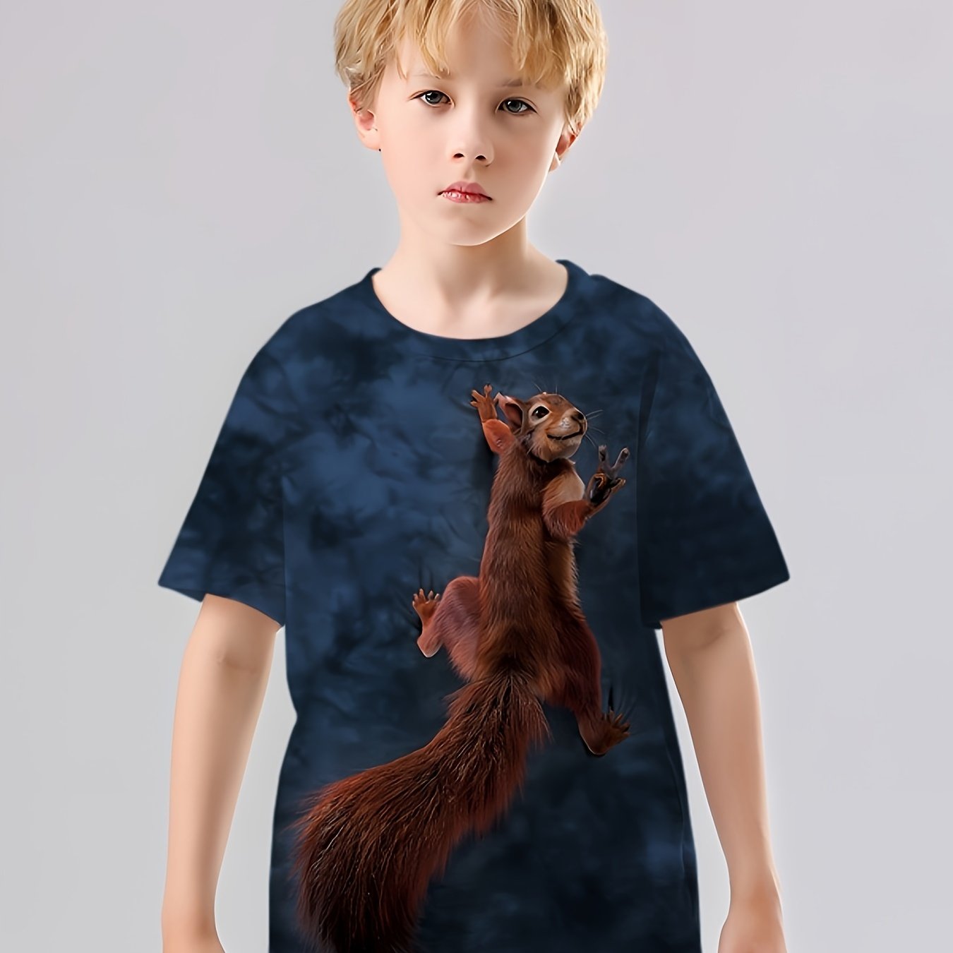 3D Print Squirrel Posture T-shirt Kids Street Wear