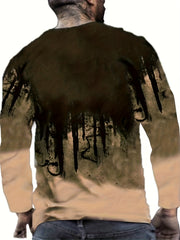 Funny Pattern Print Sweatshirt Men's Casual Graphic Crew Neck Pullover