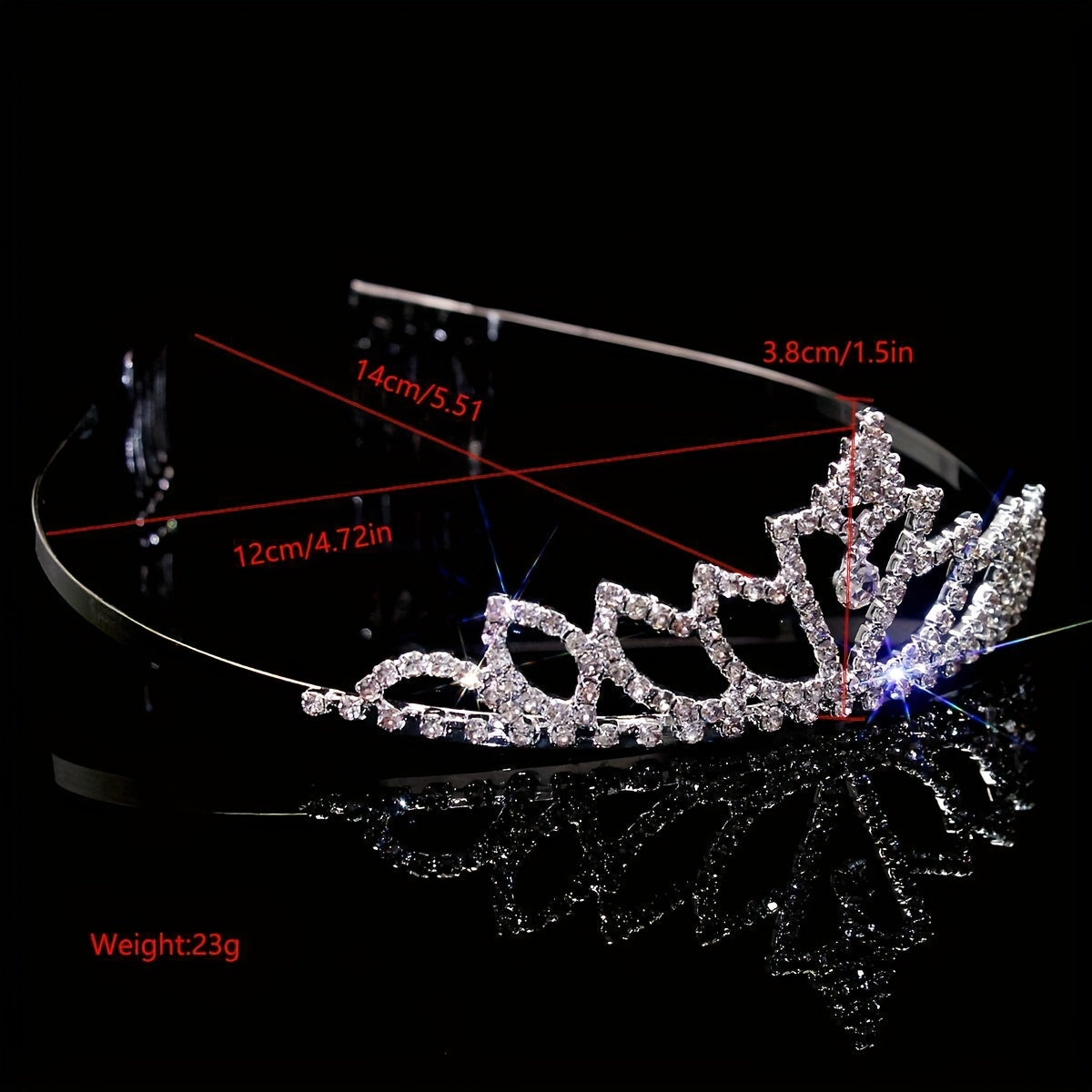 Rhinestone Headband Queen Crown Tiara Head Jewelry Bridal Wedding Hair Access