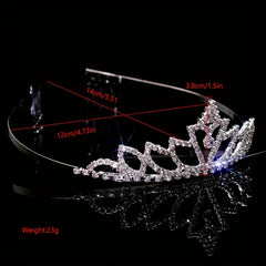 Rhinestone Headband Queen Crown Tiara Head Jewelry Bridal Wedding Hair Access