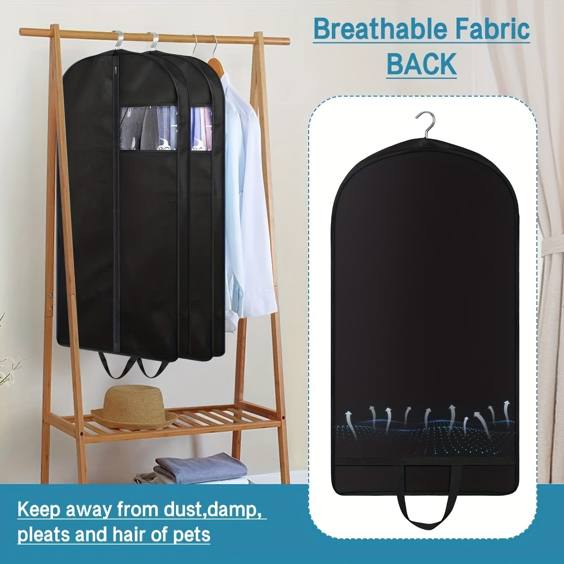 Suit Bags for Closet and Travel, Pack of 3