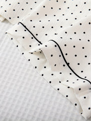 Polka Dot Pajama Set Short Sleeve Lapel Buttons Top & Shorts Women's Sleepwear