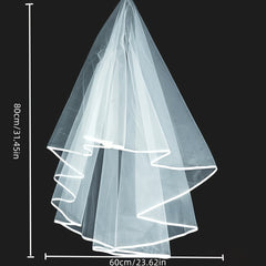 Minimalist Bridal Veil with Hair Comb Non Slip Mesh Headwear