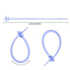 Set of 5 Star-Shaped Silicone Zip Ties for Charging Cords