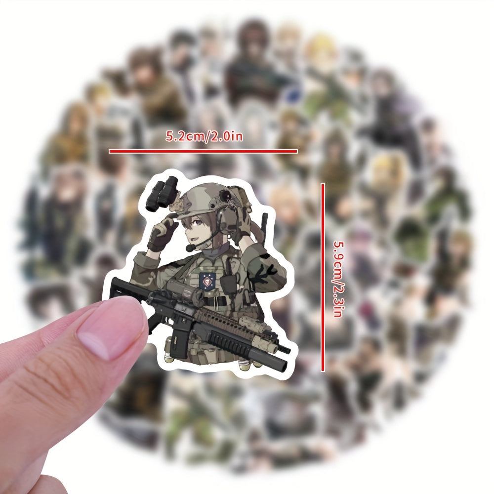 Female Soldier Stickers for Laptop Phone Luggage