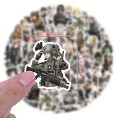 Female Soldier Stickers for Laptop Phone Luggage
