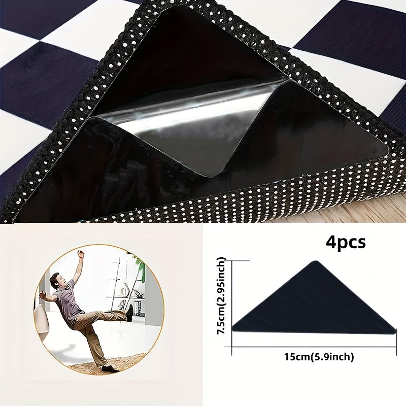 4pcs Anti Slip Carpet Sticker for Ceramic Tiles & Wooden Floor Areas
