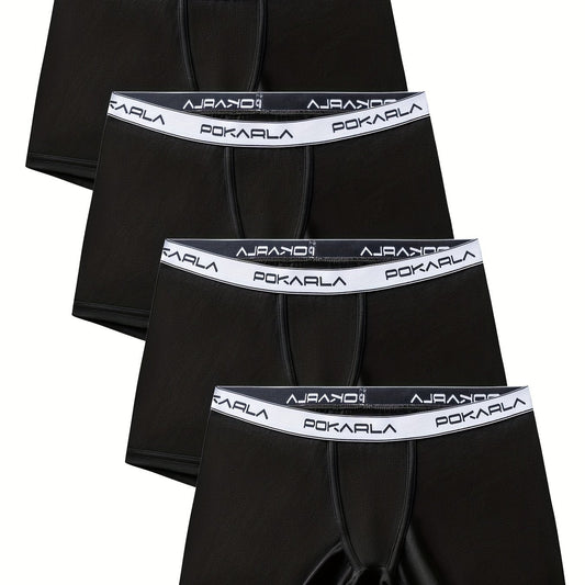 4 Pack Plus Size Double Layered Crotch Boxer Briefs Set