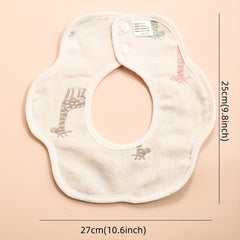 Newborn Baby Bib Pure Fabric Petal Printed Pattern
