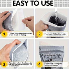 3PCS Car Mounted Emergency Urine Bag for Traffic Congestion Long Distance Travel