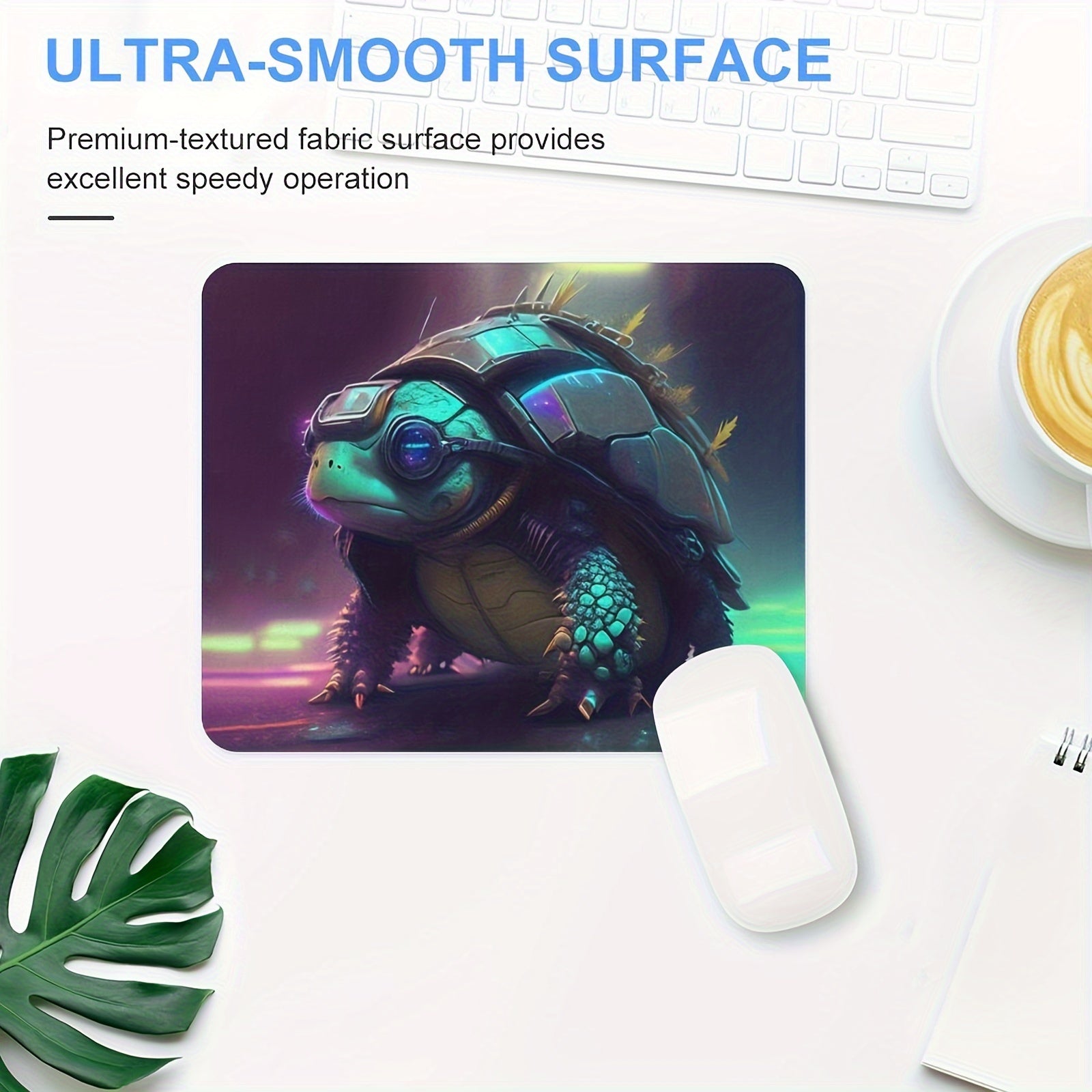 Cyber Style Turtle Mouse Pad - Non-Slip Rubber Pad