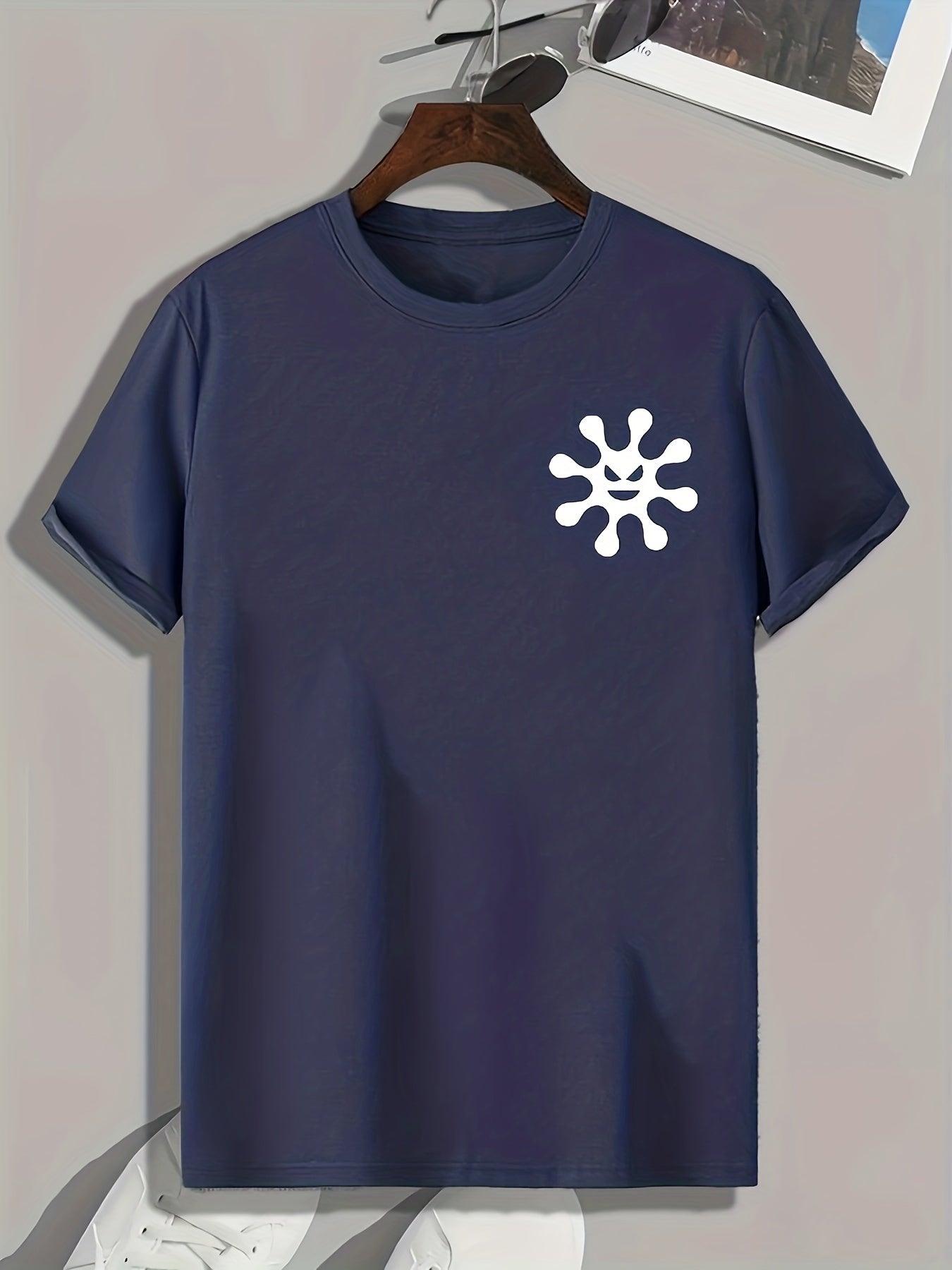 Pattern Print Men's Sports T-shirt, Graphic Tee for Outdoor Activities