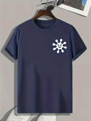 Pattern Print Men's Sports T-shirt, Graphic Tee for Outdoor Activities
