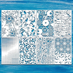 8pcs Reusable Texture Painting Stencil for DIY Layering Stencils Scrapbook