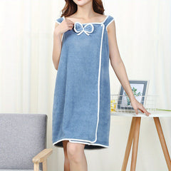 Soft Coral Velvet Shower Skirt Absorbent Bath Towel