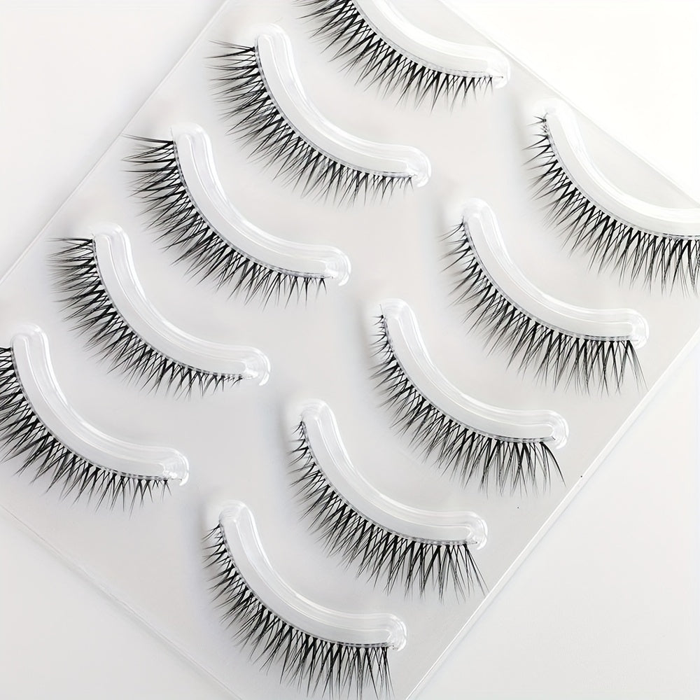 Natural Look False Eyelashes Short Everyday Lashes Clear Bands