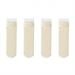 5 Pairs Solid Mid Tube Socks for Women