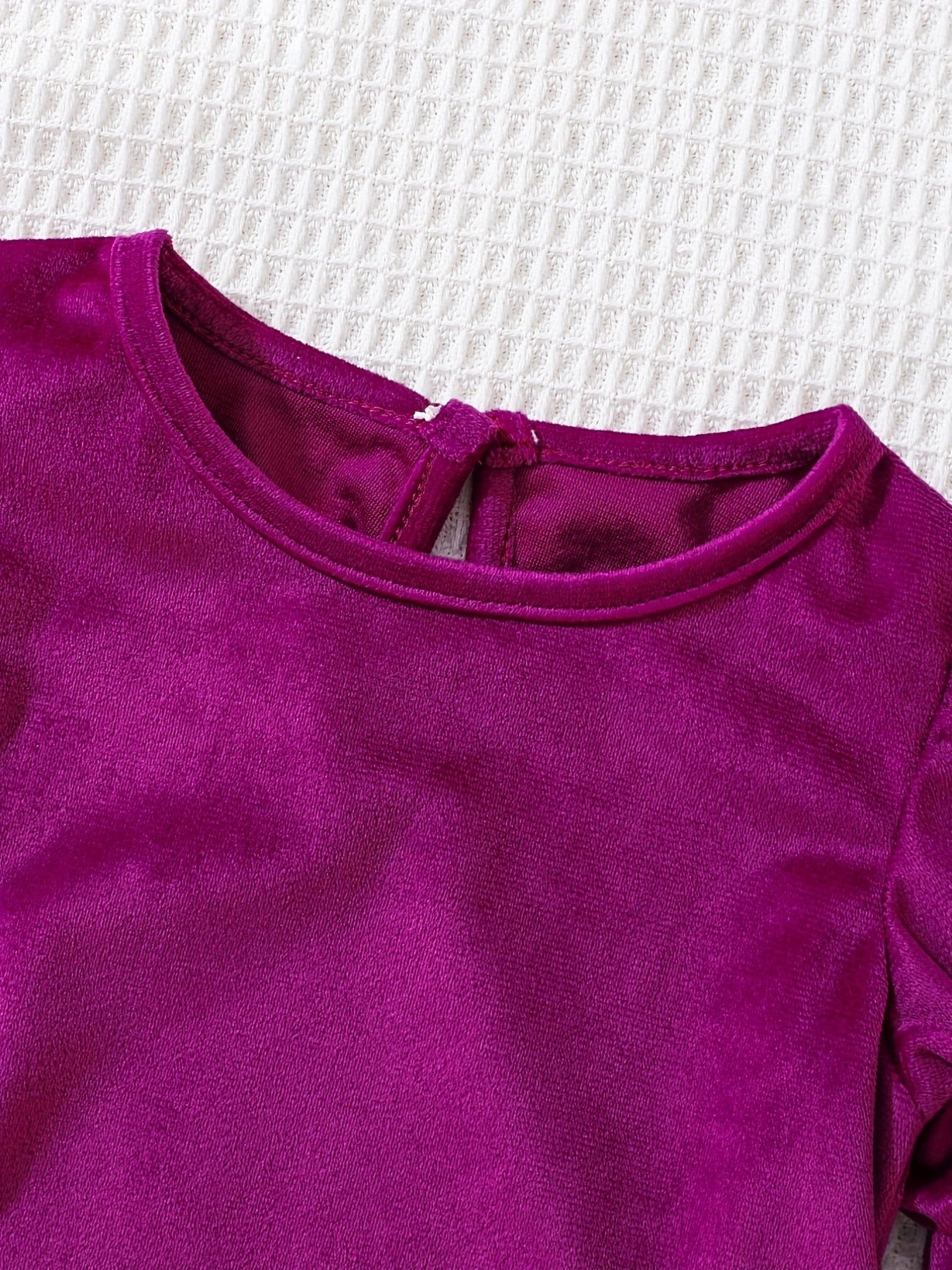 Baby Girls Velvet Puff Sleeve A line Dress