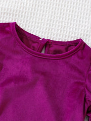 Baby Girls Velvet Puff Sleeve A line Dress