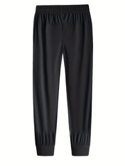 Quick Dry Zipper Pockets Joggers Men's Casual Stretch Nylon Pants Gym Workout