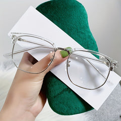 Light Blocking Glasses Square Clear Lens Anti Eyestrain for Women Men