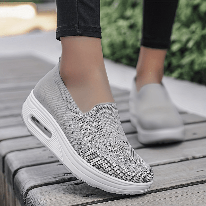 Women's Breathable Wedge Shoes Air Cushion Walking Casual Sneakers