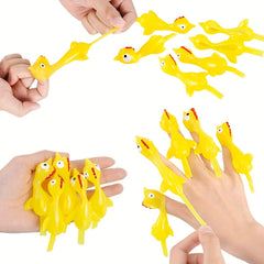 29pcs Flying Chicken Slingshot Flicking Rubber Chickens Adult Party Favors